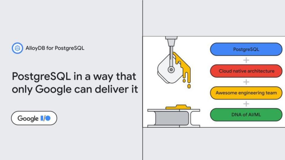 ThomasOrTK's tweet image. Today at #GoogleIO, we’re thrilled to announce AlloyDB for PostgreSQL. Based on our decades of experience designing and managing database systems, it provides superior performance and scale for the most demanding enterprise workloads. goo.gle/3L2eaLm