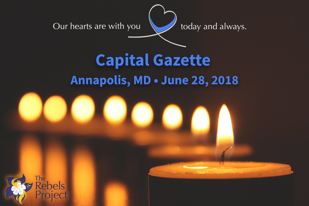 rebelsproject's tweet image. We honor the memories of those taken too soon and send love to all who were impacted by the Capital Gazette shooting 4 years ago today. #neverforget #MassShooting #therebelsproject
