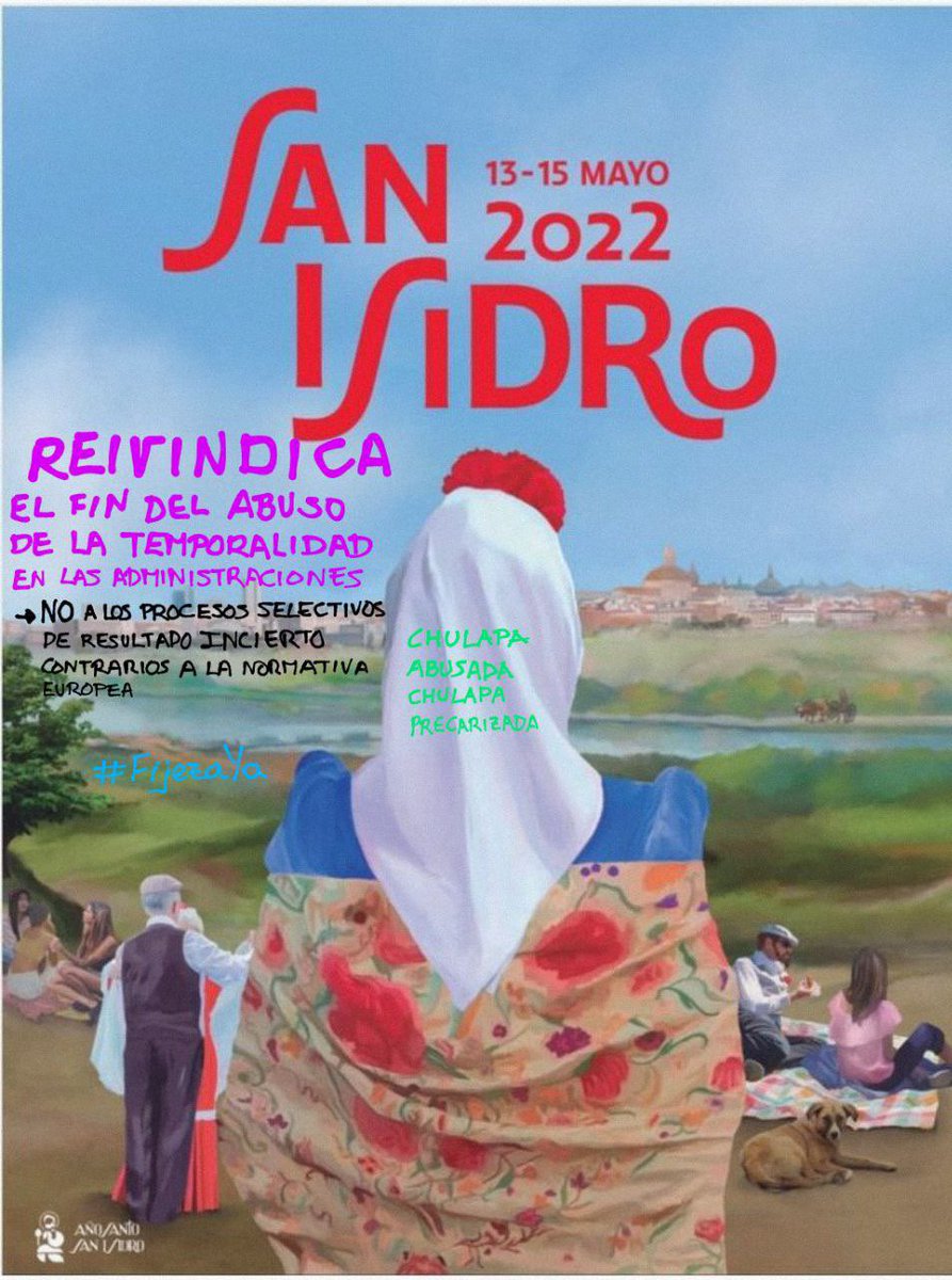 GMi15f's tweet photo. 🛑@AlmeidaPP_ @IdiazAyuso @begonavillacis @mjmonteroc @Yolanda_Diaz_ en Fiestas de San Isidro los temporales públicos abusados de Madrid y del resto de España gritamos:
⛔PROCESOS SELECTIVOS RESULTADO INCIERTO NO SON SANCIÓN SEGÚN TJUE
👉CUMPLAN LA DIRECTIVA 1999/70/CE
#FijezaYa https://t.co/1E2gaYSkXQ