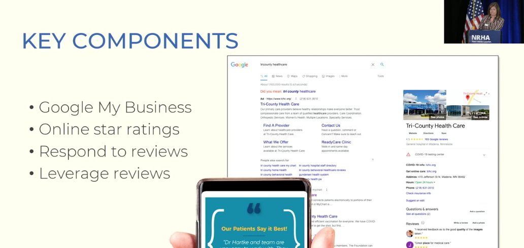 Amy Yaeger of Legato Healthcare Marketing showed #AC22 attendees why it's important to make their #ruralhospital's digital footprint more sophisticated. "Remember your website is your other front door." #ruralhealth