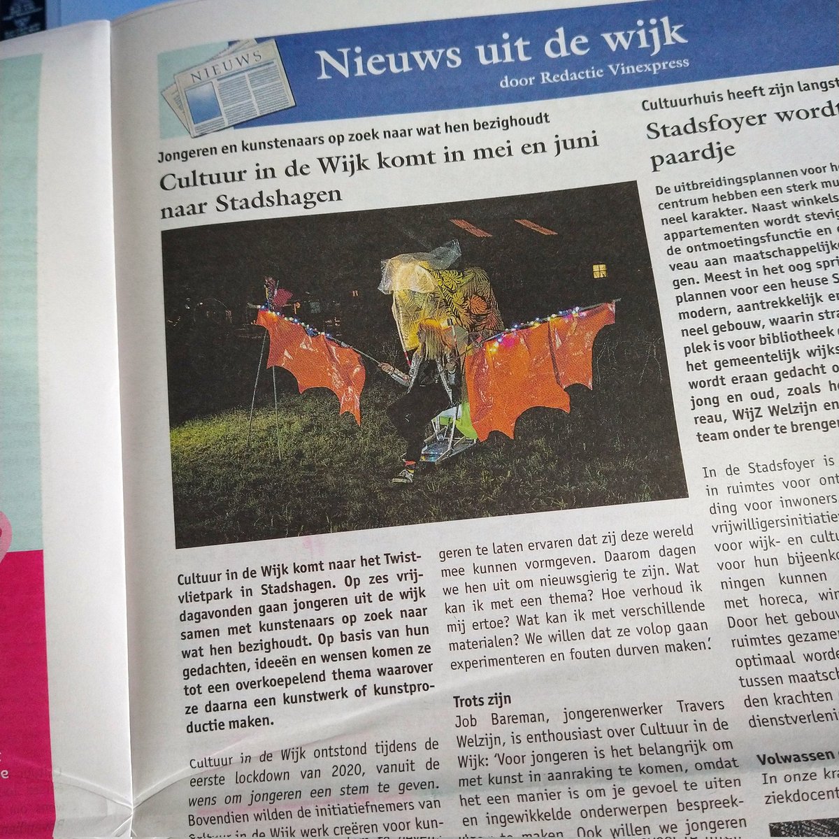 staatmaker_nl's tweet photo. Persbericht is geplaatst in de hagelnieuwe Vinespress, die deze week van de pers rolde. Mooie promotie voor Cultuur in de Wijk! https://t.co/LkOxlV5tGm