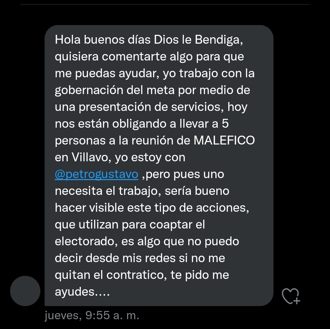 MamertaColombi1's tweet photo. Solo espero que también sancionen a la Gobernación del Meta por participación en la política y por presionar a sus trabajadores ... https://t.co/OpQ4gH4462