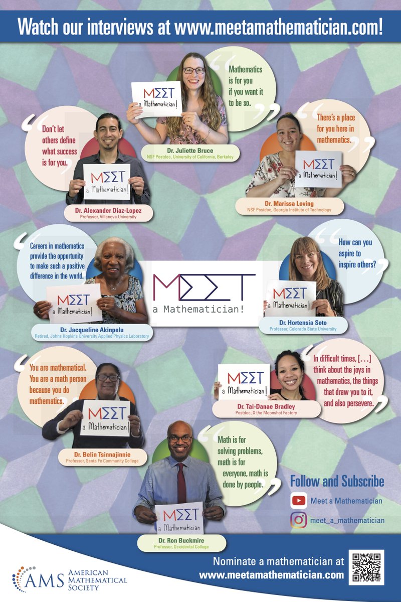 This past January we advertised the Meet a Mathematician poster in collaboration with the AMS. 
We are aware that AMS has not sent any of these posters yet but they have communicated to us that they are now working to send all the poster orders.