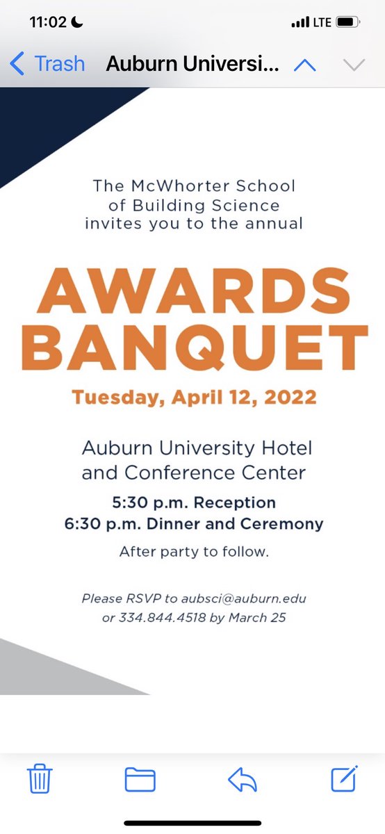Alabama AGC is proud to participate in the McWhorter School of Building Science annual banquet. Supporting the future leaders of the industry and Alabama AGC!