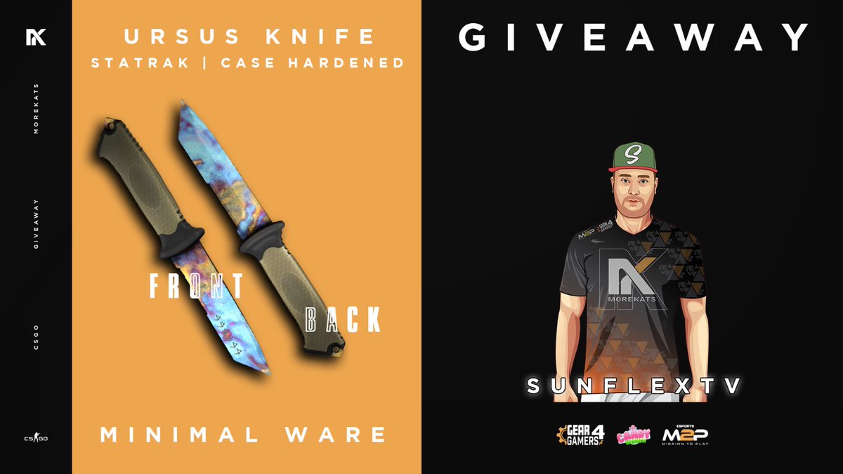 Skotiner's tweet image. Zusammen mit @Morekats Gaming verlose ich zu meinem Einstand das abgebildete Usus Case Hardened Knife! Alles was du dafür tun musst - follow @Morekats und mir und tag 2 Freunde in den Kommentaren. Verlosung findet dann live am letzten Spieltag der ESEA statt. #GOKATS #Giveaway