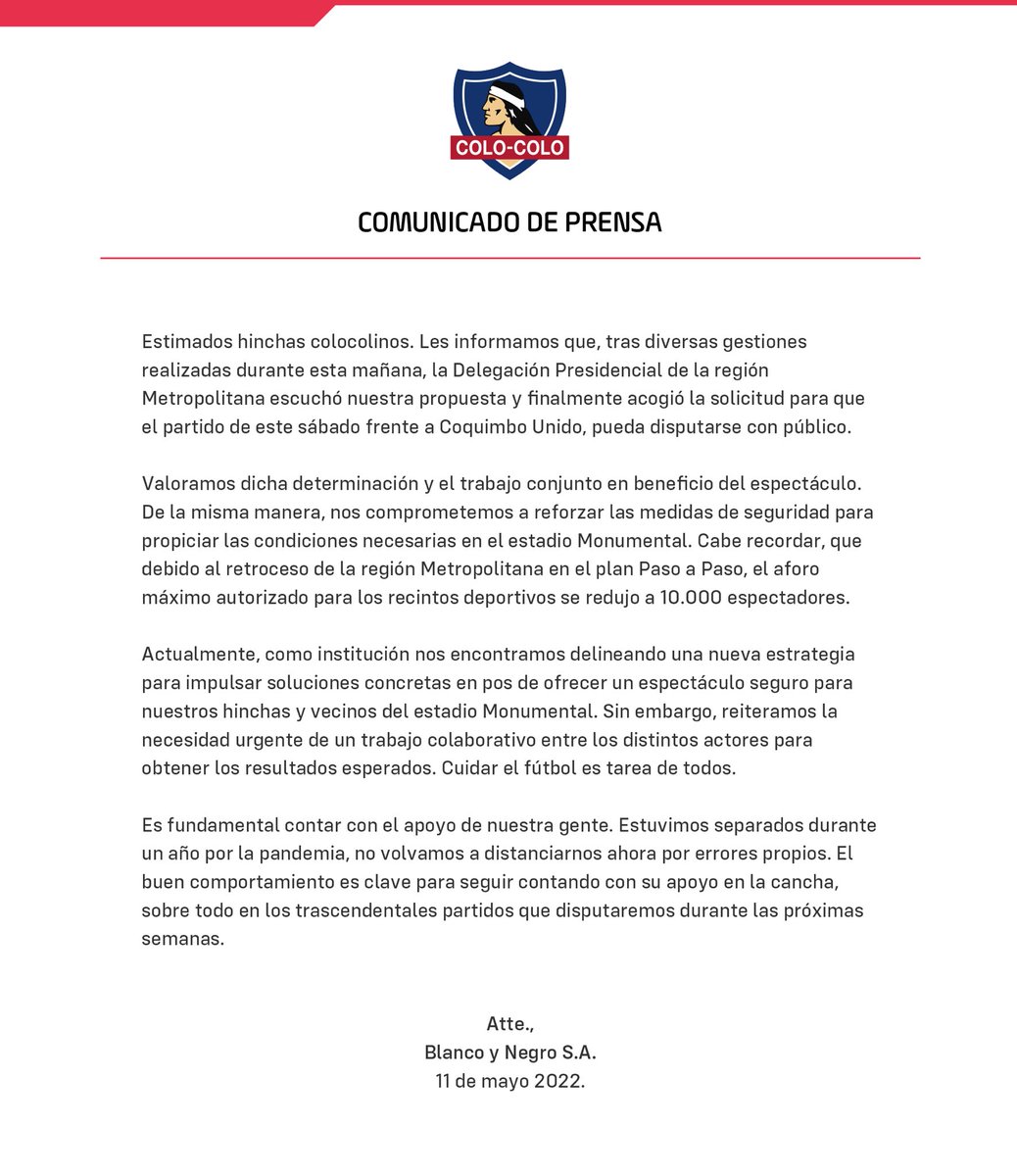 🚨 Comunicado oficial: