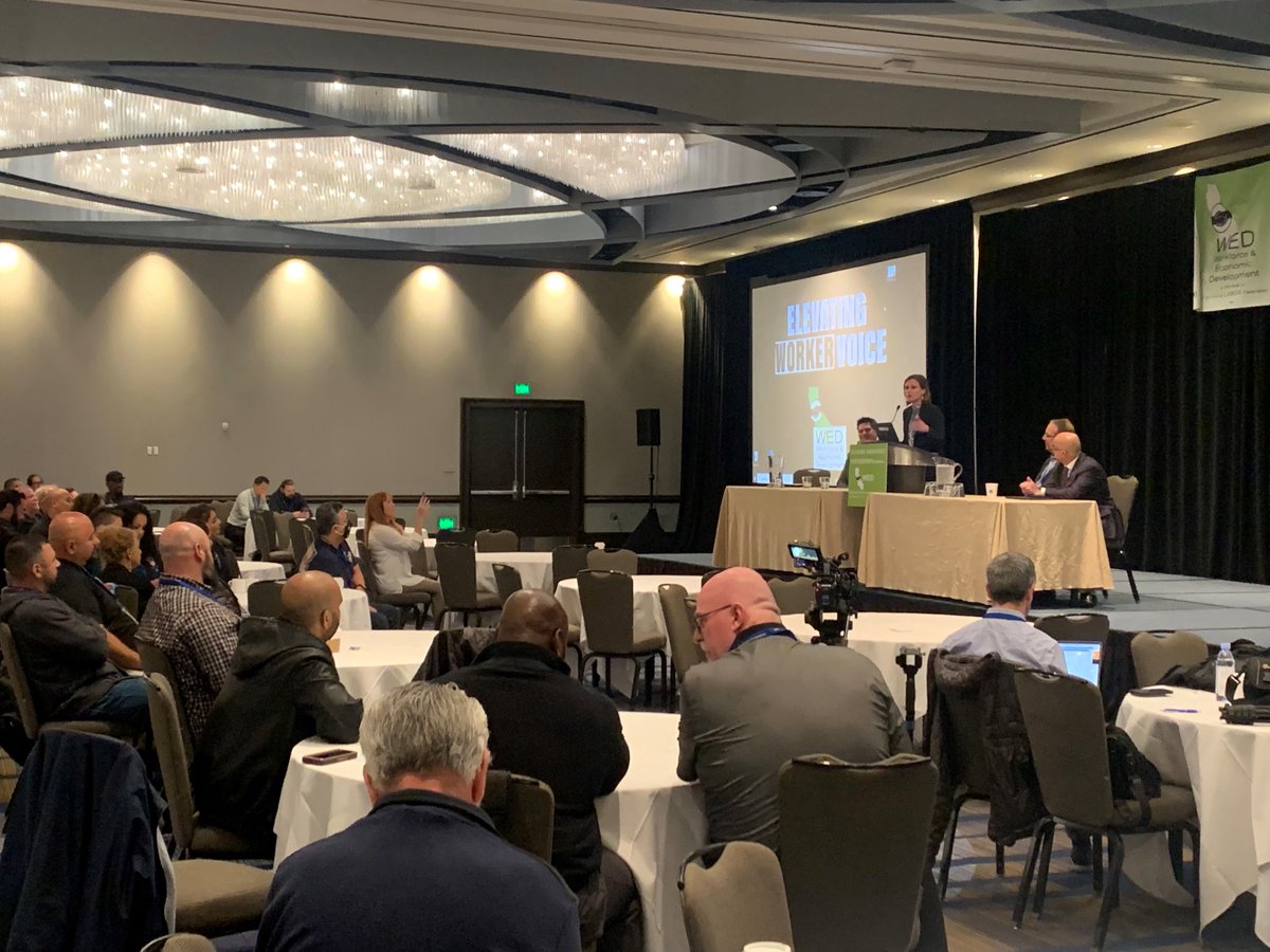 Secretary Palugyai presenting at <a href="/CaliforniaLabor/">California Federation of Labor Unions</a> Building Workforce Partnerships Conference, discussing how workforce development empowers workers in their personal growth, provides opportunities for progress, social connection, and wealth, and uplifts worker voices.