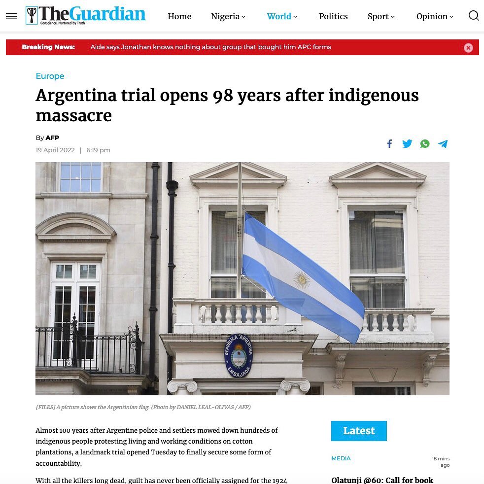 originariosAR's tweet photo. El Juicio por la verdad de la Masacre de Napalpí en la prensa del mundo

https://t.co/b8ooyklZdb 

#JuicioPorLaVerdad #MasacreDeNapalpi #GenocidioIndigena #DelitoDeLesaHumanidad #Moqoit #Qom #FundacionNapalpi #PueblosOriginarios #ComunicacionConIdentidad #originariosAR https://t.co/0x7bZ7OoGp