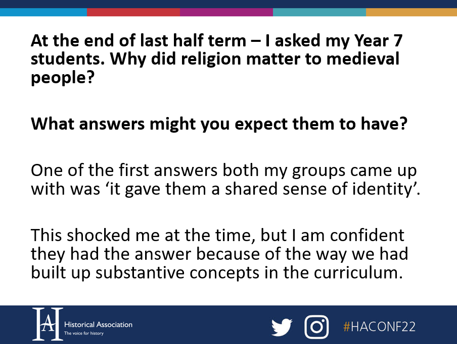 historysuperfan's tweet photo. On Saturday I am really excited to be presenting at #haconf22 about how we've integrated substantive concepts across our curriculum! I will be sharing the ways we have developed our thinking since my original blogpost https://t.co/zxp9dhIUwe https://t.co/HOdeVXVuy1