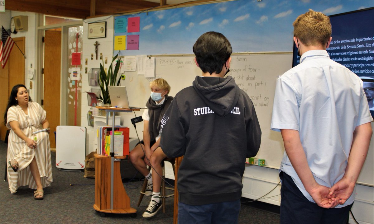 #SVSpanishClass Week: St. Vincent 8th grade students prepared reports and presentations on how different countries celebrate the Easter season. The reports were fully written and spoken in Spanish.