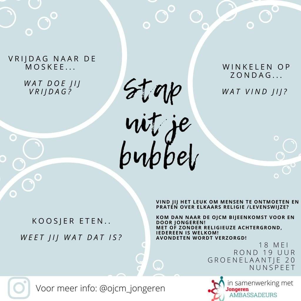 Geef je op, doe mee!
Interreligieus 'speeddaten' aan de hand van pakkende stellingen.

JONGERENBIJEENKOMST 18 MEI IN NUNSPEET

Meld je aan via: forms.gle/adEz2hTspkvMgT…

@JongProtestant <a href="/nieuwwij/">Nieuw Wij</a> @IperenW