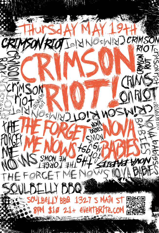 Vegas’ own CRIMSON RIOT take over Soulbelly BBQ Thursday May 19th with The Forget Me Nows and Nova Babies! Tickets on sale now! #poppunk #punkrock #livemusic #localmusic #vegas #DTLV #artsdistrict