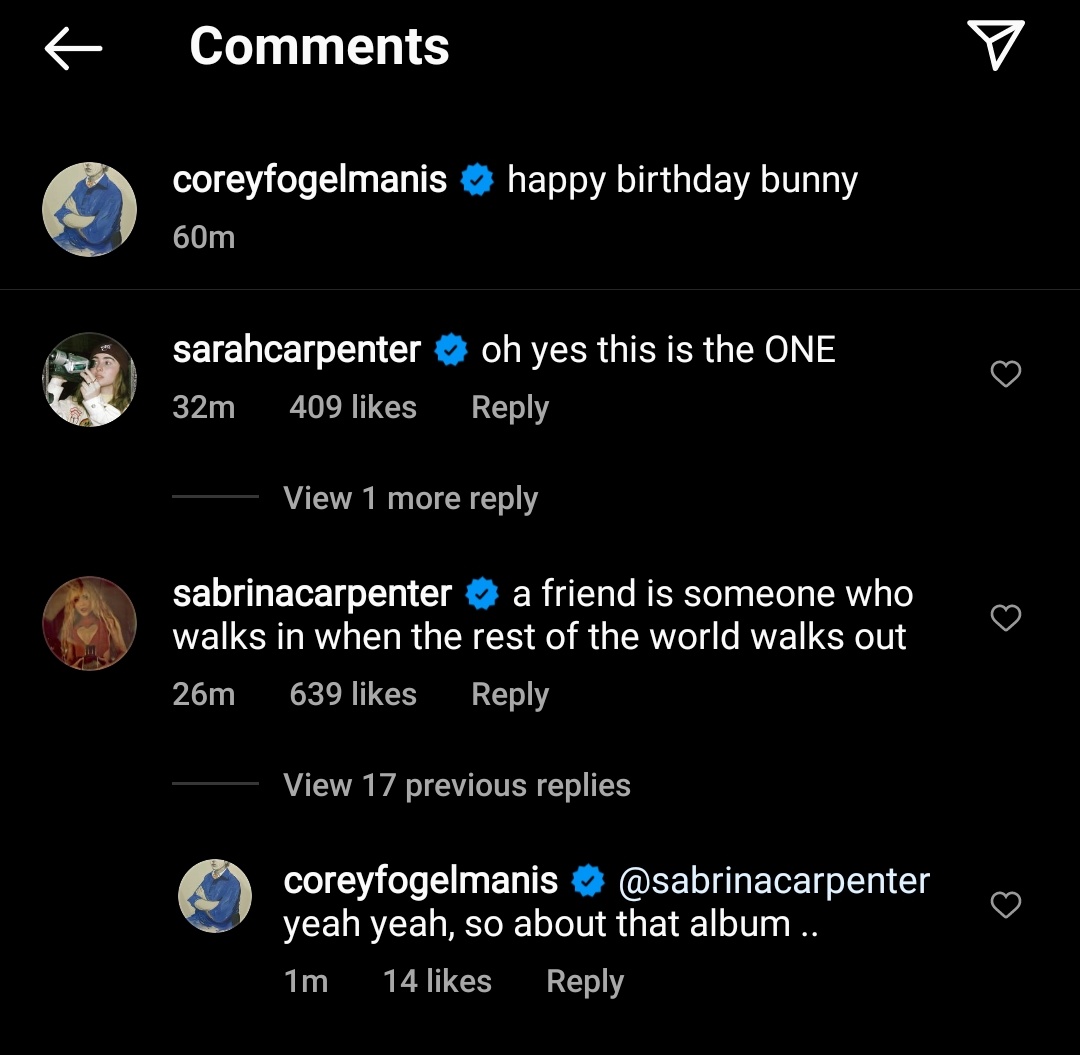 sc5lut's tweet photo. EXACTLY COREY @SabrinaAnnLynn Happy birthday but ... WHERE IS THE ALBUM https://t.co/m1aUQhKv7V