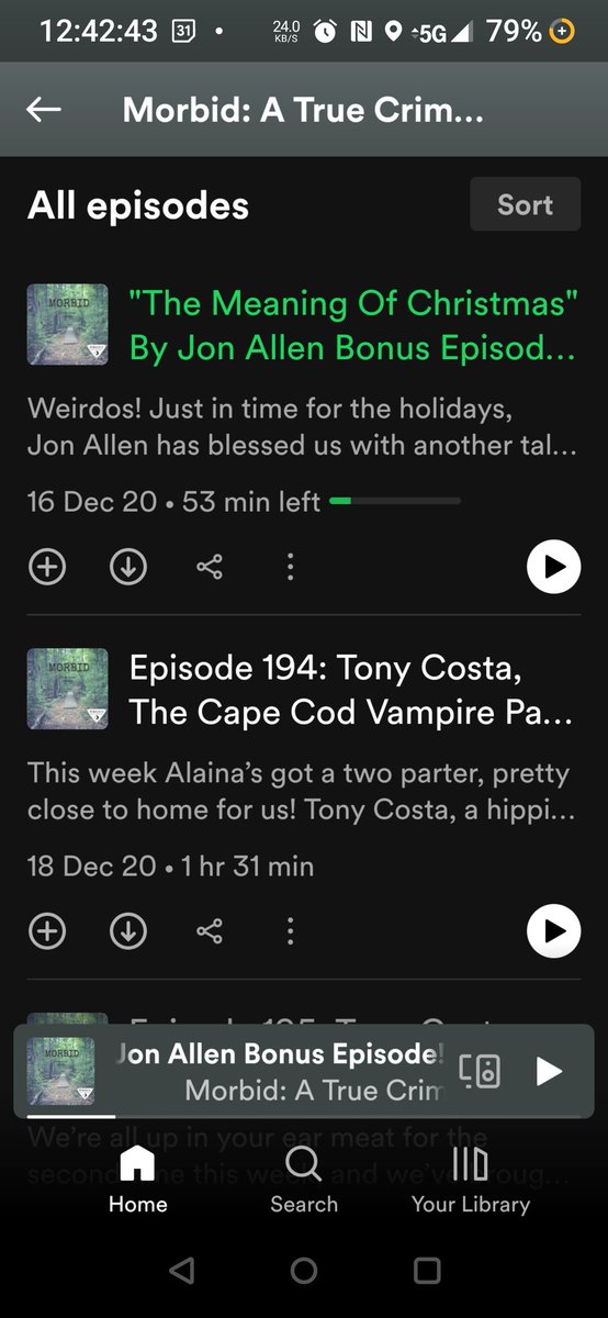 AlphaWolfMaggie's tweet photo. I started off with Crime countdown &amp; started listening to @AMorbidPodcast . I decided to started at ep. 199 then went to the very beginning when you guys sounds like you underwater lol. I'm now on "The Meaning of Christmas" &amp; almost caught up when I left off. I love you girls! ❤️ https://t.co/JUXQsgjCIb