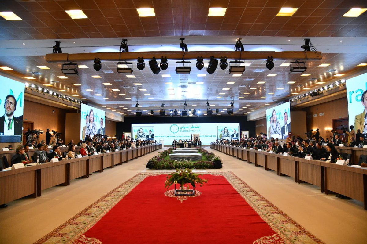 MegiFi's tweet photo. 📍Marrakech at the Ministerial Meeting of the @coalition to defeat ISIS.
Albania 🇦🇱 reaffirms its commitment to support the fight against terrorism, now with an added weight as a non-permanent member of the 🇺🇳UNSC. 

#CommonMissionAcrossRegions https://t.co/Cga4hbXeDY