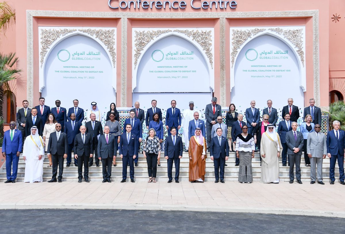 MegiFi's tweet photo. 📍Marrakech at the Ministerial Meeting of the @coalition to defeat ISIS.
Albania 🇦🇱 reaffirms its commitment to support the fight against terrorism, now with an added weight as a non-permanent member of the 🇺🇳UNSC. 

#CommonMissionAcrossRegions https://t.co/Cga4hbXeDY
