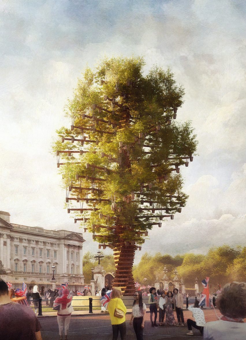 Was cycling along The Mall the other day, and saw a render coming to life #HeatherwickStudio #TreeofTrees - looking forward to the grand unveiling!