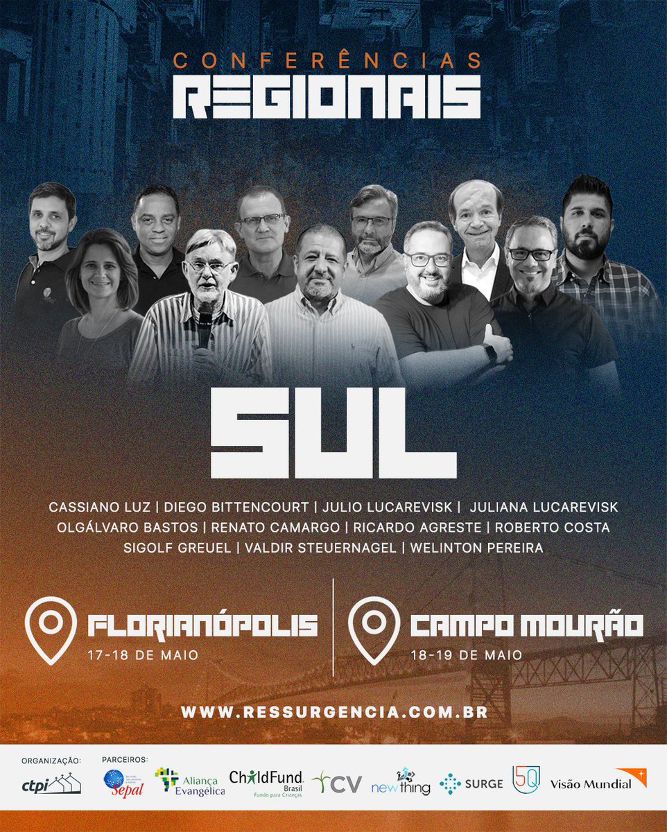 ⭕ Estamos preparando uma série de eventos que irão movimentar sua região!
👉 Inscreva-se para FLORIANÓPOLIS: ressurgencia.com.br/florianopolis
👉 Inscreva-se para CAMPO MOURÃO: ressurgencia.com.br/campomourao