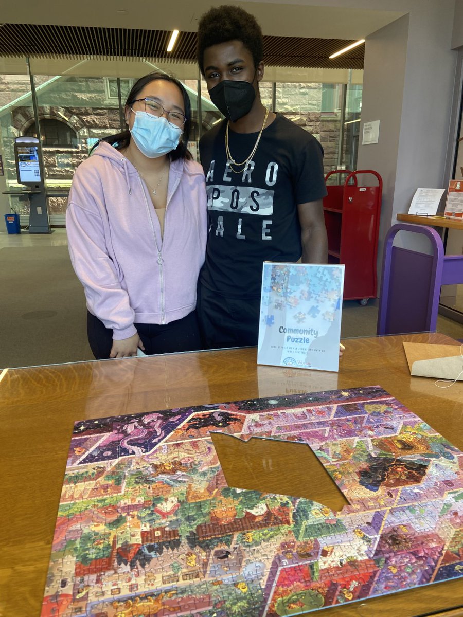 woburnlibrary's tweet photo. Big shoutout to Heidi & Sam for completing the library's first community puzzle! This was a tough one with more corners and edges than you'd think. Stop by to see what our next puzzle will be!
#CommunityPuzzle #LibraryPuzzle #Woburn #WoburnMA #WoburnLibrary #WoburnPublicLibrary https://t.co/Qq8sVieIRN