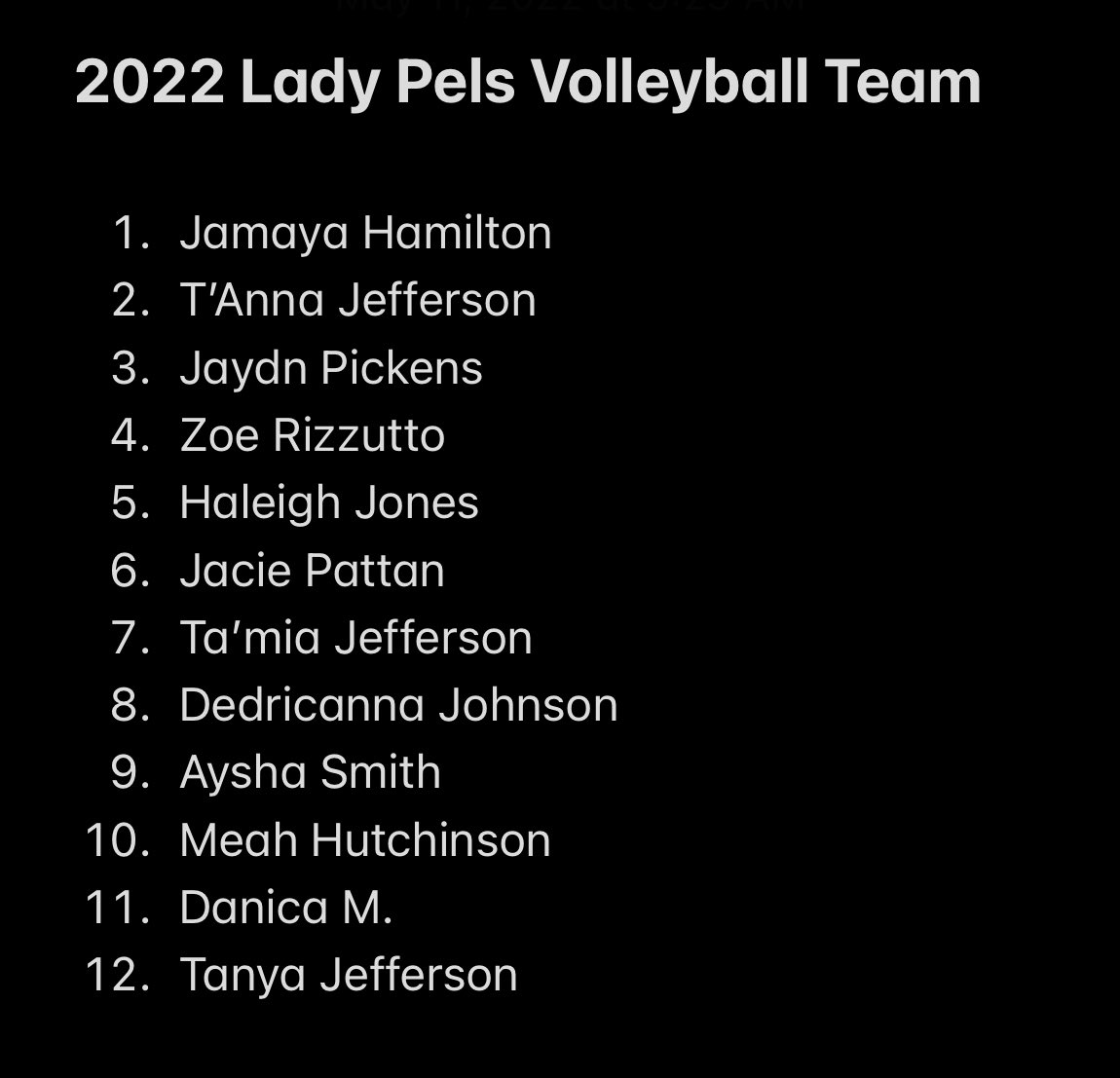 Congratulations to the 2022 Lady Pels Volleyball Team!! Workouts will start May 23 from 9-11am. See you ladies then!!! #LadyPelsVolleyball💙🤍🏐