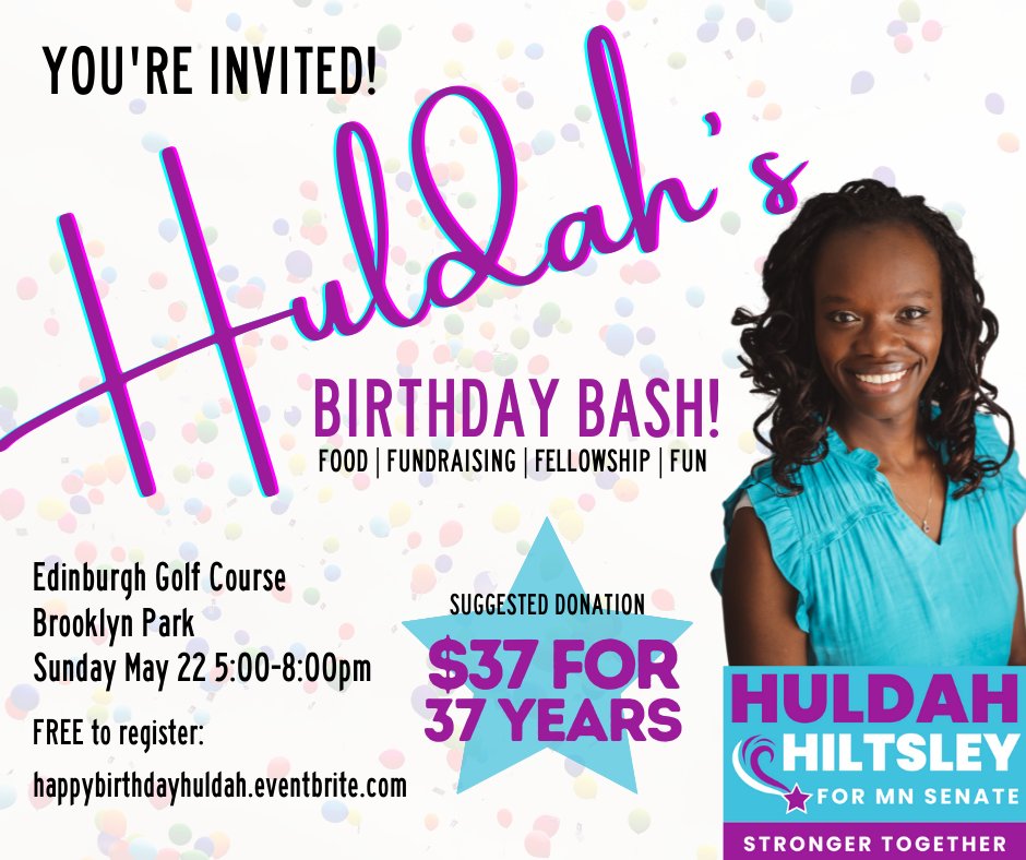 Huldah4House's tweet photo. We are celebrating 37 YEARS OF HULDAH! This event is a can't miss! Drinks, food, dancing, entertainment, please join us!
#StrongerTogether #sd38 #osseo #brooklynpark #brooklynparkmn #brooklyncenter #sd38 #familycommunityservice https://t.co/WP7GtS1sRq