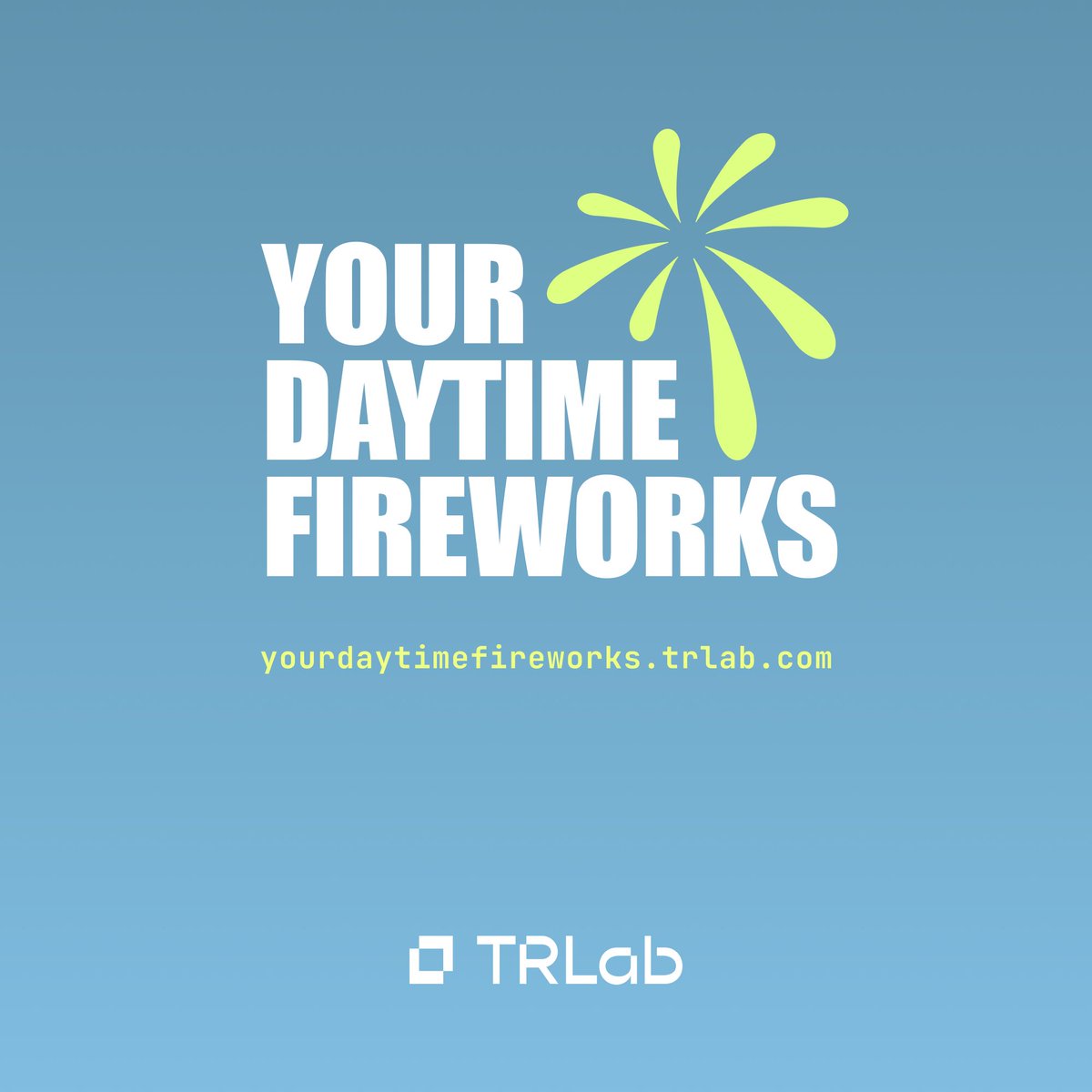 38 of 90 Daytime Fireworks were revealed &amp; a total of 2,833 fireworks have been set off. As we close in on the halfway mark of #YourDaytimeFireworks, we've got more events and surprises lined up for you!

Join our discord, make friends, and stay updated: discord.gg/trlab