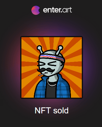 More members of the Alien Gang are getting collected!👽

Thank you so much @e_ridsect for adding this one to your collection!❤️

Welcome to the family! 🫂

Only on #EnterArt!
🔗enter.art/artist/un_matu…

#enternft #nft #nftart #nftcommunity #nftcollectors #bsc #nftaliens #aliengang