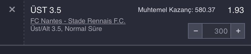 Canlı bahis
Nantes rennes 3.5 üst 1.90

#Rolling #bahis #kasa #iddaa #canlıbahis #won #nesine