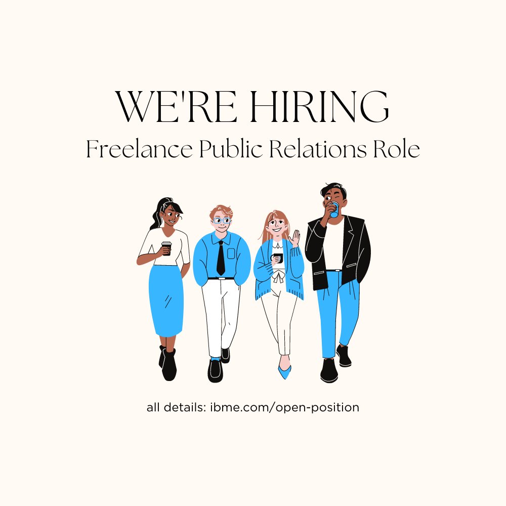 Hey iBme community! We're on the lookout for a PR consultant. Know of anyone who may be interested? To apply and for more details, visit: ibme.com/team/jobs/