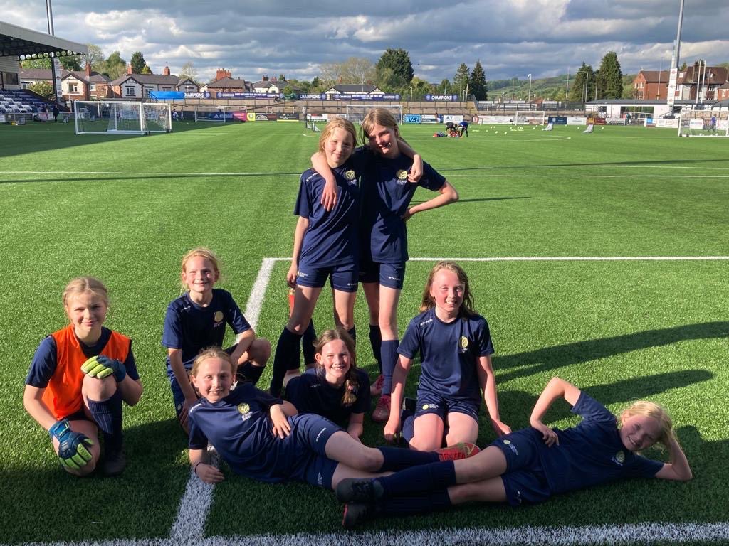 GorseyBank's tweet photo. An amazing achievement by our Girls’ football team earlier. Winners of the Macclesfield Community Primary Schools Cup! They’ve shown outstanding commitment to training. Thanks to their fabulous coach Nick @wfa2001 and to @mfccst for hosting such a great event. #gorseype 🌟⚽️🏆 https://t.co/9azmpa7twj