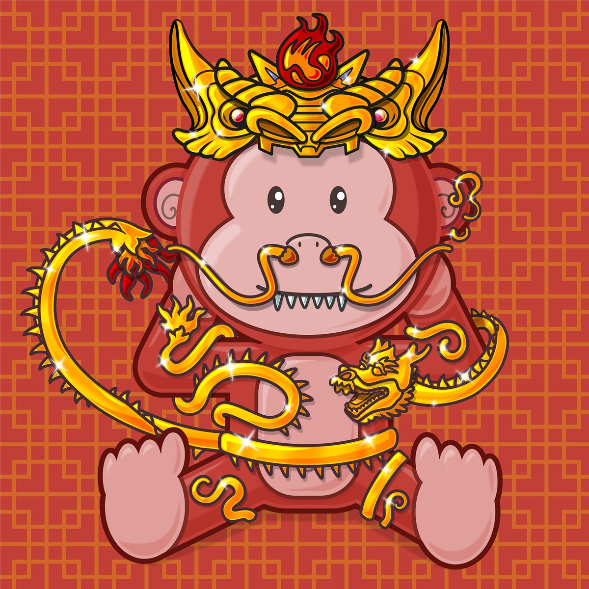 crypto_foude's tweet photo. The stages of designing the Golden Dragon Lord set for 
@KevinTheMonkey . Sketch, draw and shade. https://t.co/H7QQUNRfVD