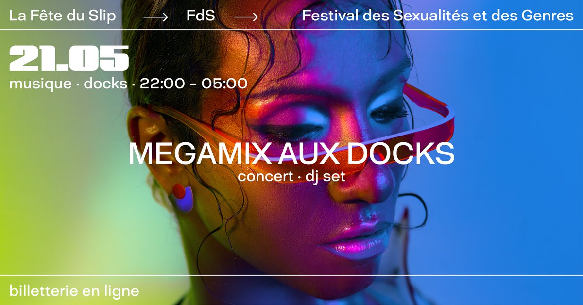 FdSfestival's tweet photo. MEGAMIX aux Docks · soirée

📍 @Les_Docks · Samedi 21.05 · 22:00 - 05:00 🔥

Line up: 
22h00 · Le Lou · concert
23h00 · Aya · concert
0h00 · Danna Lisboa · dj set
1h30 · Bamao Yende · dj set
3h00 · Ketia · dj set
💫 https://t.co/9oIGp3Vww7