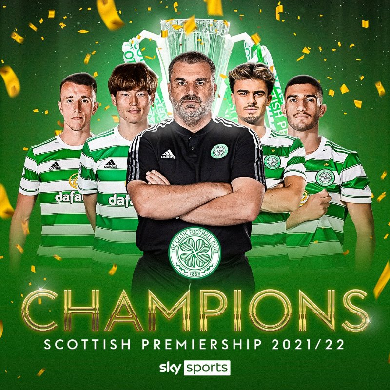 SkySportsNews's tweet photo. BREAKING: Celtic are Scottish Premiership CHAMPIONS! 🍀🏆