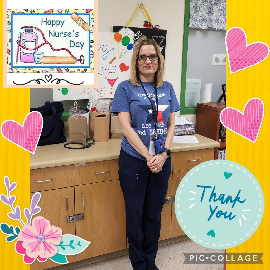 SchertzES's tweet photo. Happy School Nurse's Day to the BEST school nurse around, Ms. Ayers! Thank you for taking such good care of all of us! Your Panthers love you!❤️💐👩🏼‍⚕️#schertzrocks https://t.co/gogTvUsWGb