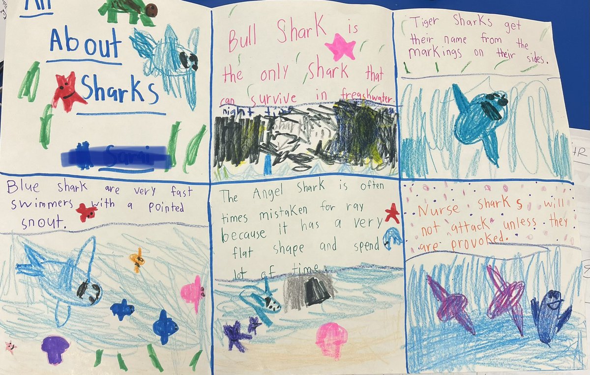 SmithJama's tweet photo. Ss read an informational text about sharks and created posters to share their learning. 🥰 #TeamDCS @TweetDCS_OES https://t.co/8MZn14EGgs