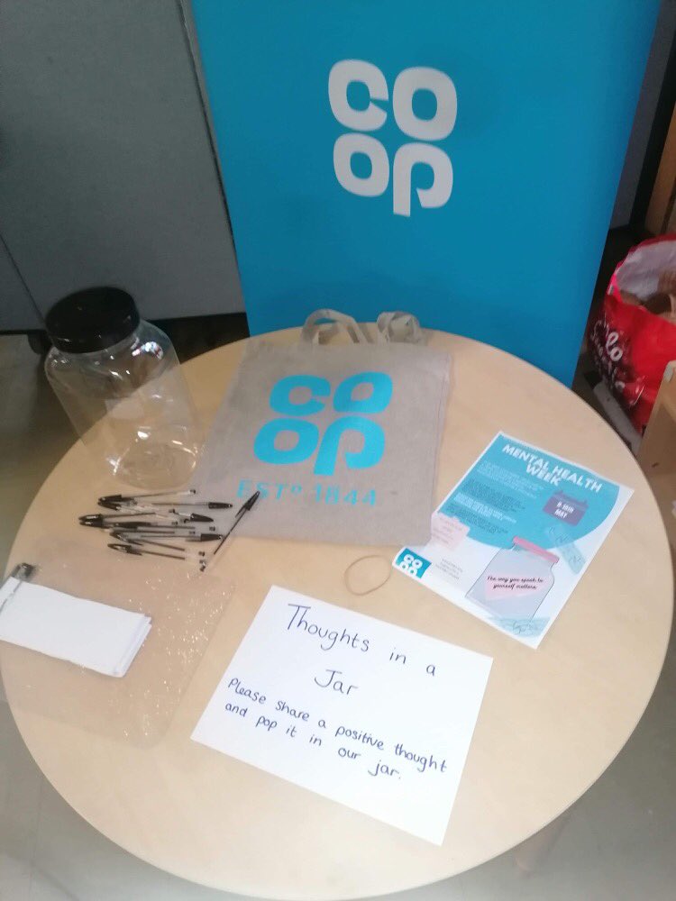 LINSGREATERMAN1's tweet photo. Our #JarsofHope are travelling far and wide across #Manchester #Oldham & #Rochdale @coopuk Member Pioneer patchโฆsharing kind & positive words to support others & ourselves this #MentalHealthAwarenessWeek Hereโs @KathyCoopMP at Chatterbox among an array of great organisations ๐ https://t.co/K6isEK8lps