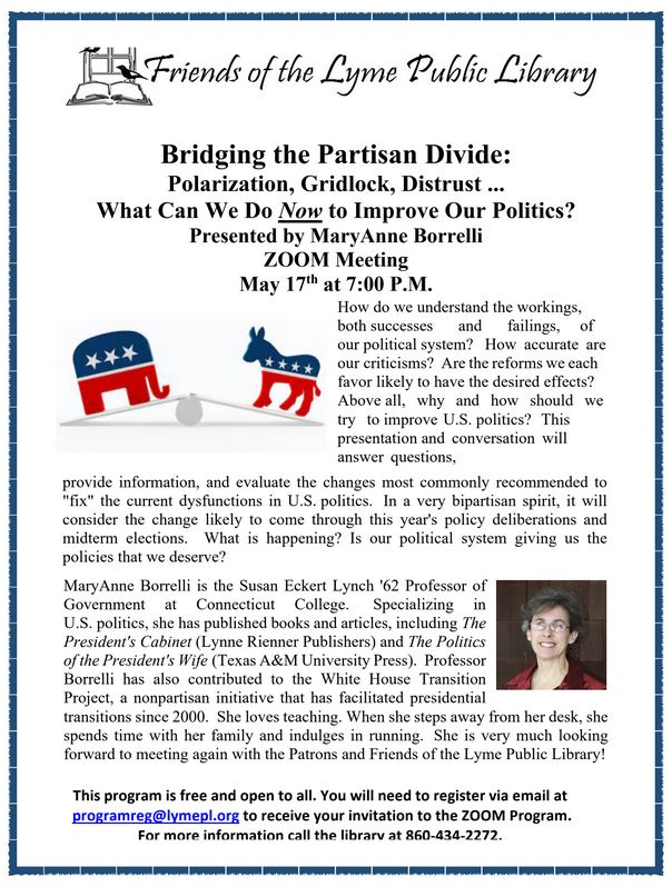 Check out our two upcoming Zoom programs at the Lyme Public Library.