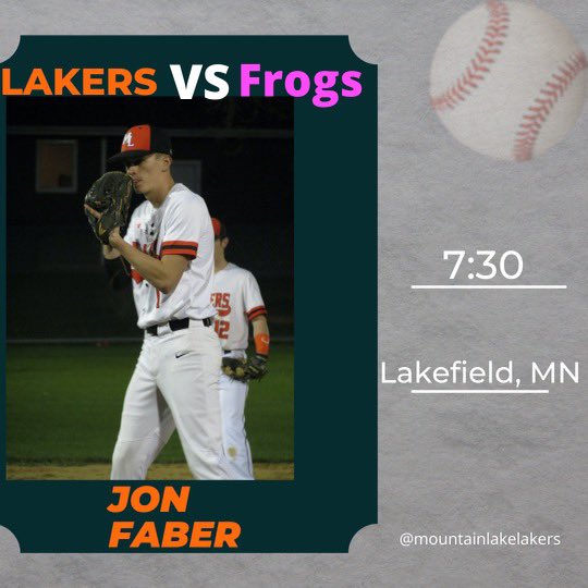 LakersMtl's tweet photo. It’s Game Day! We will (hopefully) be taking on the Lakefield Frogs in Lakefield at 7:30.  Jon Faber will be starting on the mound.  

Hopefully the weather holds out and we can play some ball tonight 🤞 https://t.co/e50KJ7Mk45
