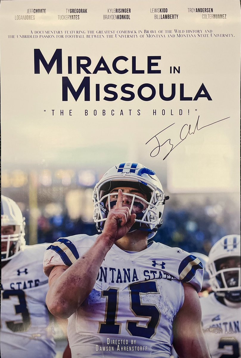 POSTER GIVEAWAY‼️

RT to for a chance to win this #MiracleinMissoula poster signed by Troy Andersen. Winner announced in 24hrs. 

The documentary premieres this Friday at 8pm. Tickets: miracleinmissoula.ticketleap.com/tickets/dates/…