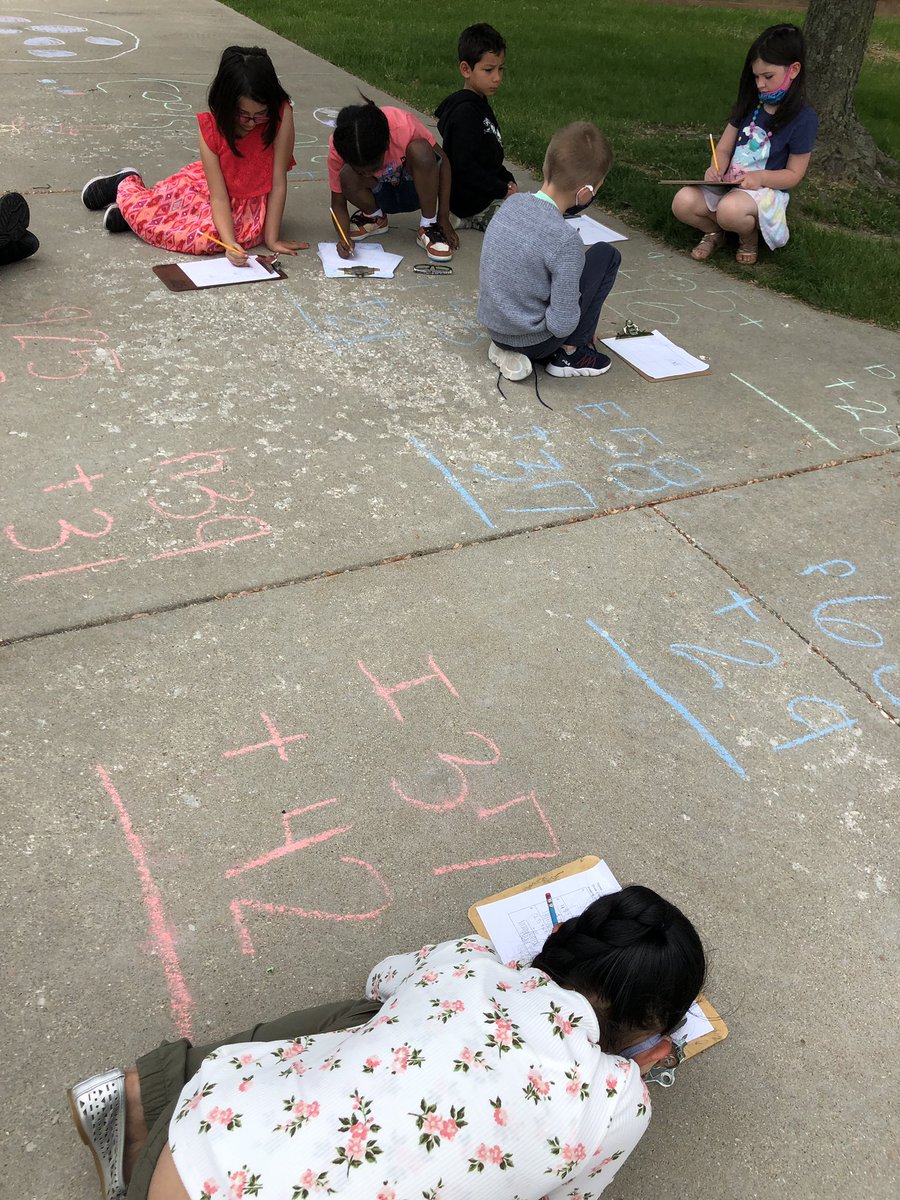 Double-digit addition + chalk = high engagement math activity. <a href="/eureka_math/">Eureka Math</a>