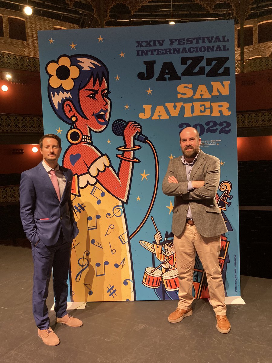 gbustos_'s tweet photo. Hoy en la presentación del cartel de la 24 edición del festival de Jazz de San Javier con @ramongon2 en representación de @Hidrogea. Encantados de patrocinar y apoyar la cultura y la promoción de nuestro municipio @Ayto_SanJavier https://t.co/ZjiOZaHWm6