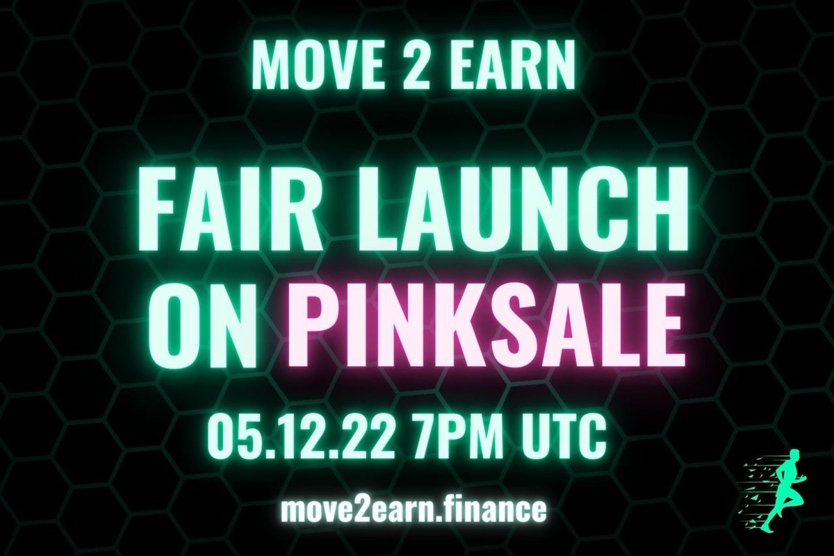 move2earnapp's tweet photo. 7PM UTC time⌚It’s been long few months but big day is finally here! #move2earn #pinksale 🎯 https://t.co/0A7vBMGMtL