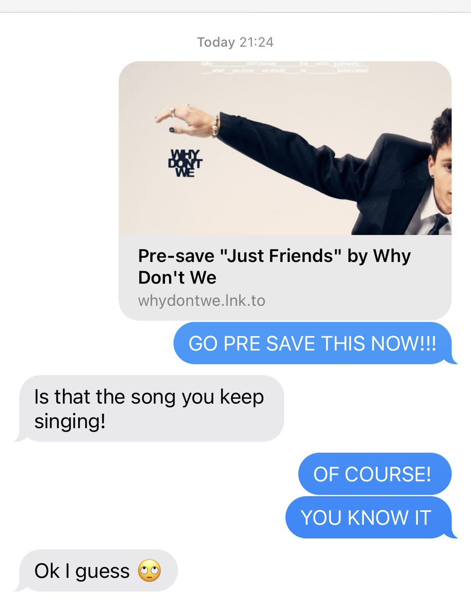 Nikki_0498's tweet photo. @whydontwemusic @MichelleObama You know what’s up!!! Pre-saved for a hot minute and got the bestie to pre-save too! #PreSaveJustFriends https://t.co/WaOLsvHDPG