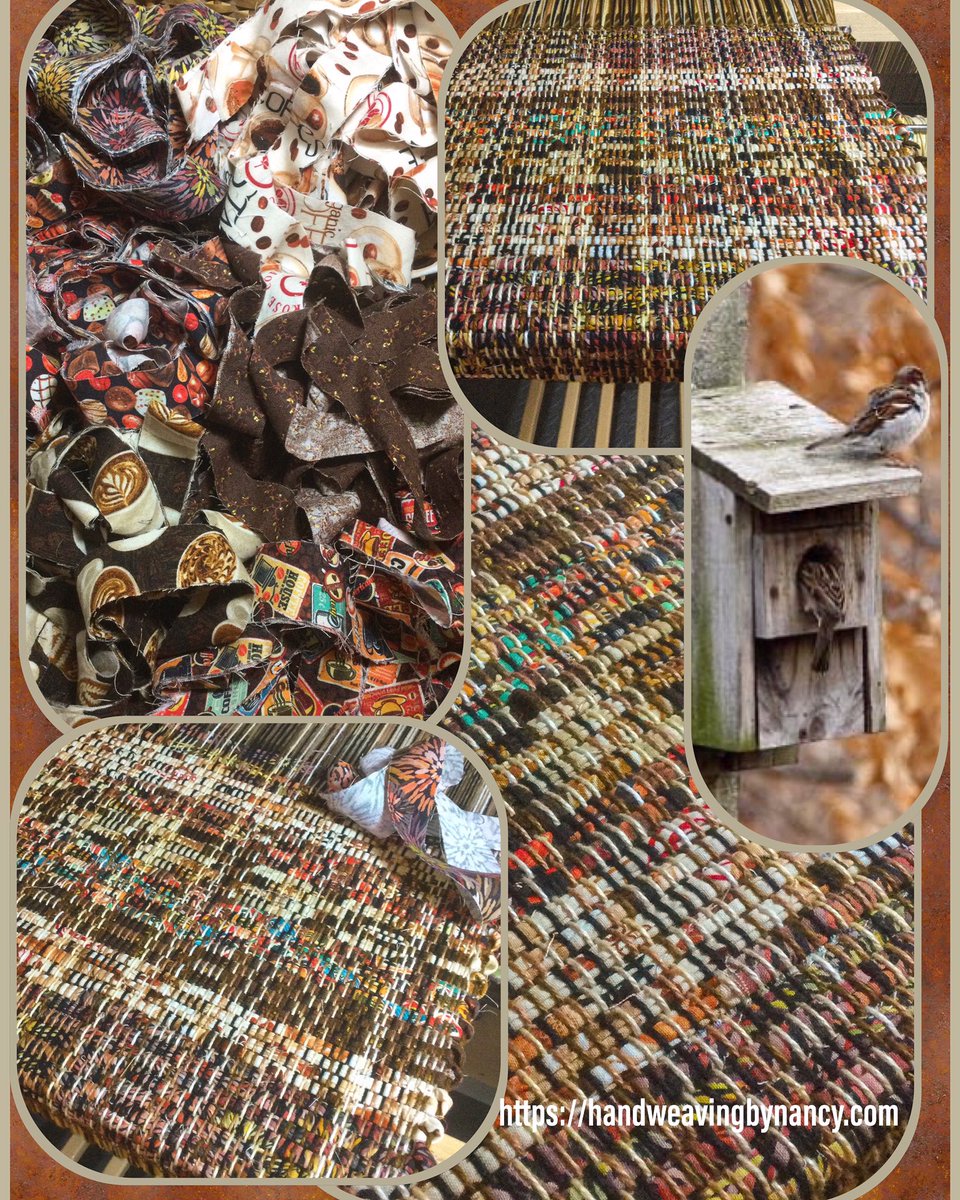 nancyoconnor19's tweet photo. Working today on a new warp of rag placemat sets and table runners. Fabric in patterns of coffee, chocolates and flowers….can’t get much better than that! #localartist #handweaving  #handwoven  #kitchendecor #color  #placemats #nhartist #homedecors #smallbiz #handmadewithjoann https://t.co/xwqg8089RQ