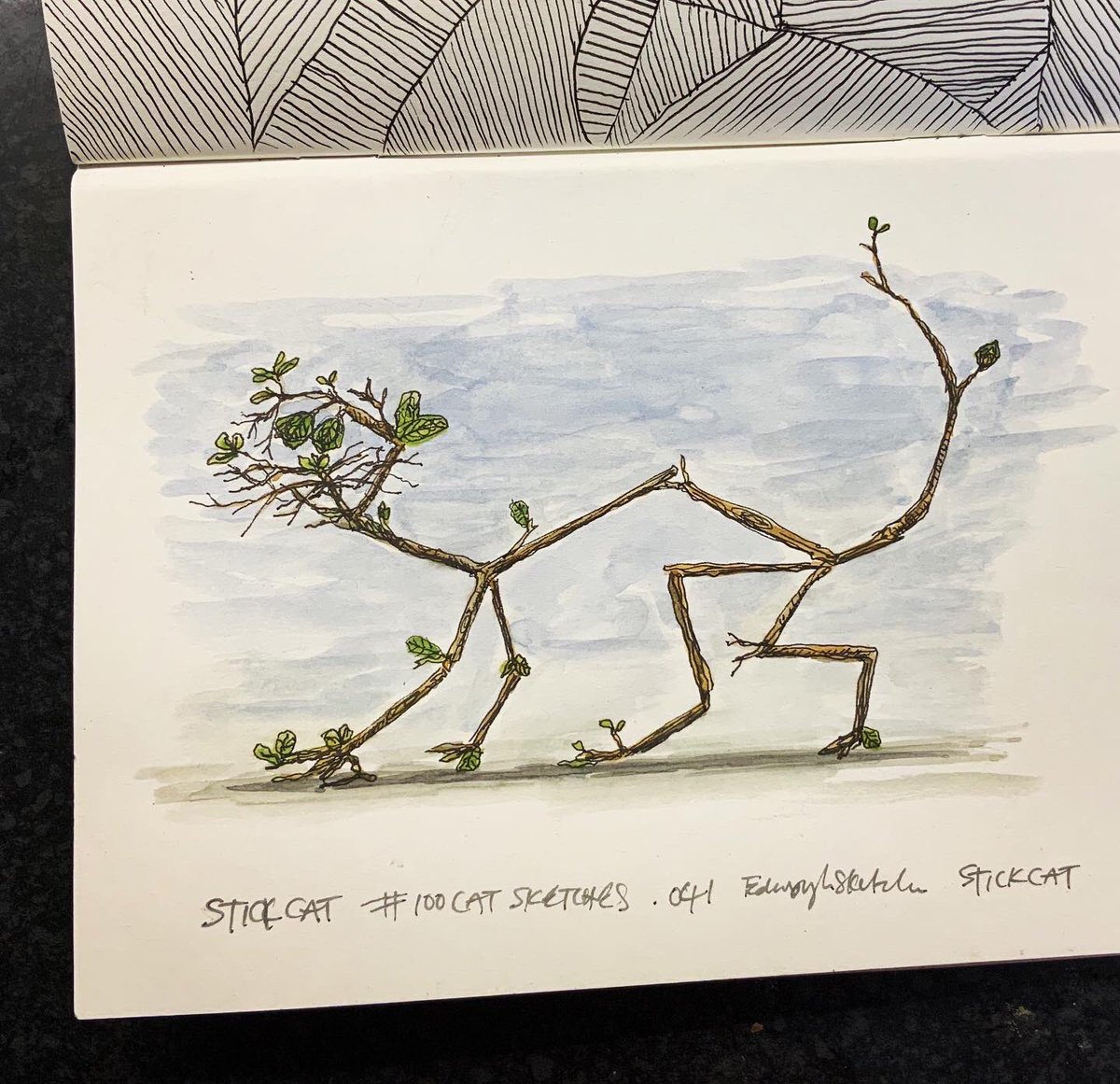 edinsketcher's tweet photo. ‘Just draw a stick cat’ they said 😆😺❤️ #100catsketches #100daysproject #inkdrawing #characterart #watercolour #picturebook #stickcat https://t.co/an3Jwhsvrb