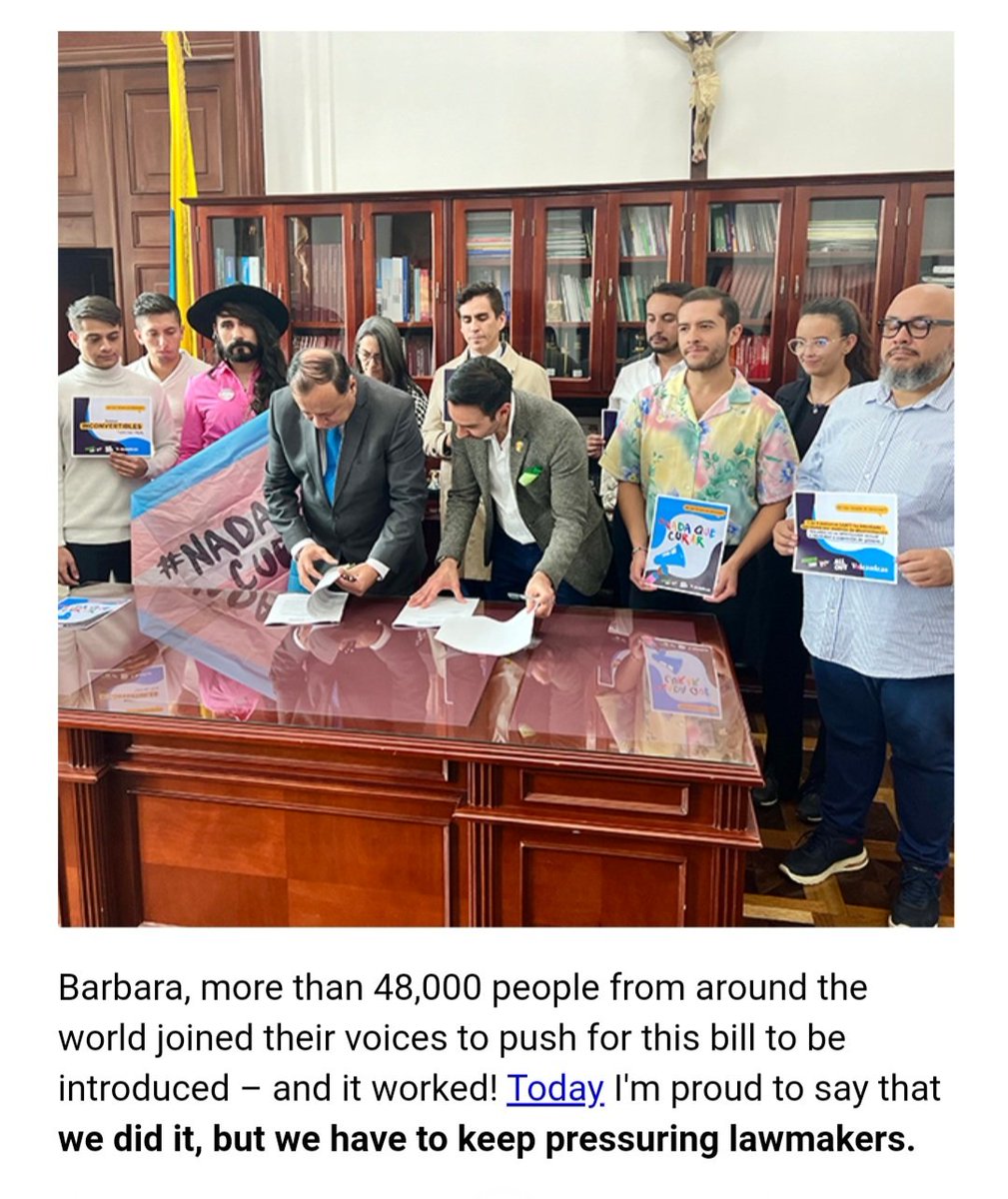barbiecan's tweet photo. This is terrific news, so close to a complete ban of conversion practices in Colombia, including gender identity. Hopefully it'll all come together & if Colombia can do it why can't we? Do the right thing @BorisJohnson & the NI Assembly. #BanConversionTherapy #nobanwithouttrans https://t.co/OBlzBmmwhl