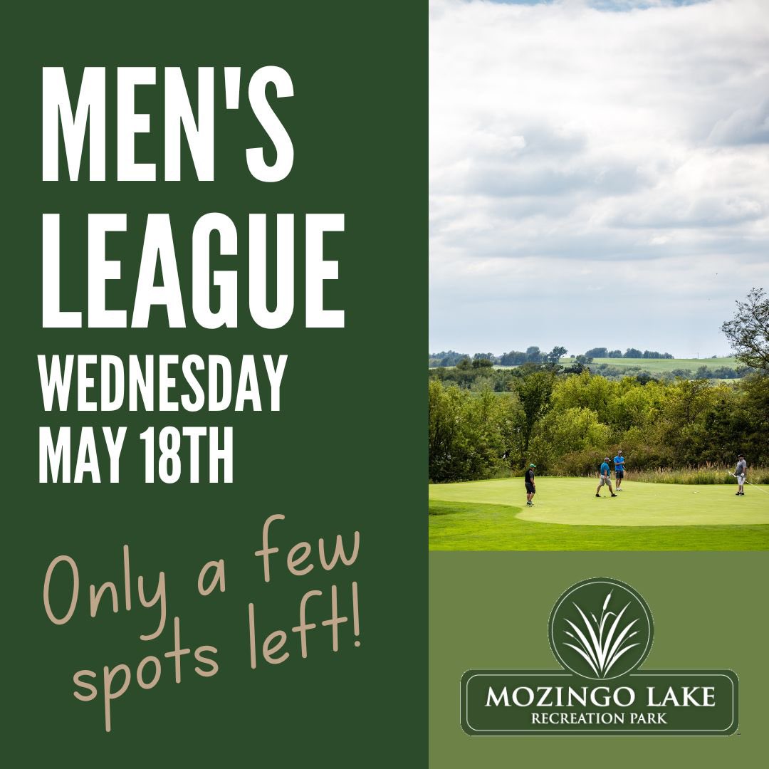 MozingoLake's tweet photo. Only a few spots left for Menβs League!β³οΈ
First night is Wednesday May 18th starting at 6pmπ»
Call the Pro Shop at 660-562-3864 to Sign-Up for Men's League or with any questions you have. See you there! ππΎββοΈ
#Mozingo #MozingoLake #MozingoLakeGolfCourse #Sechrest18 #GolfMozingo https://t.co/YQuwD7tI0w