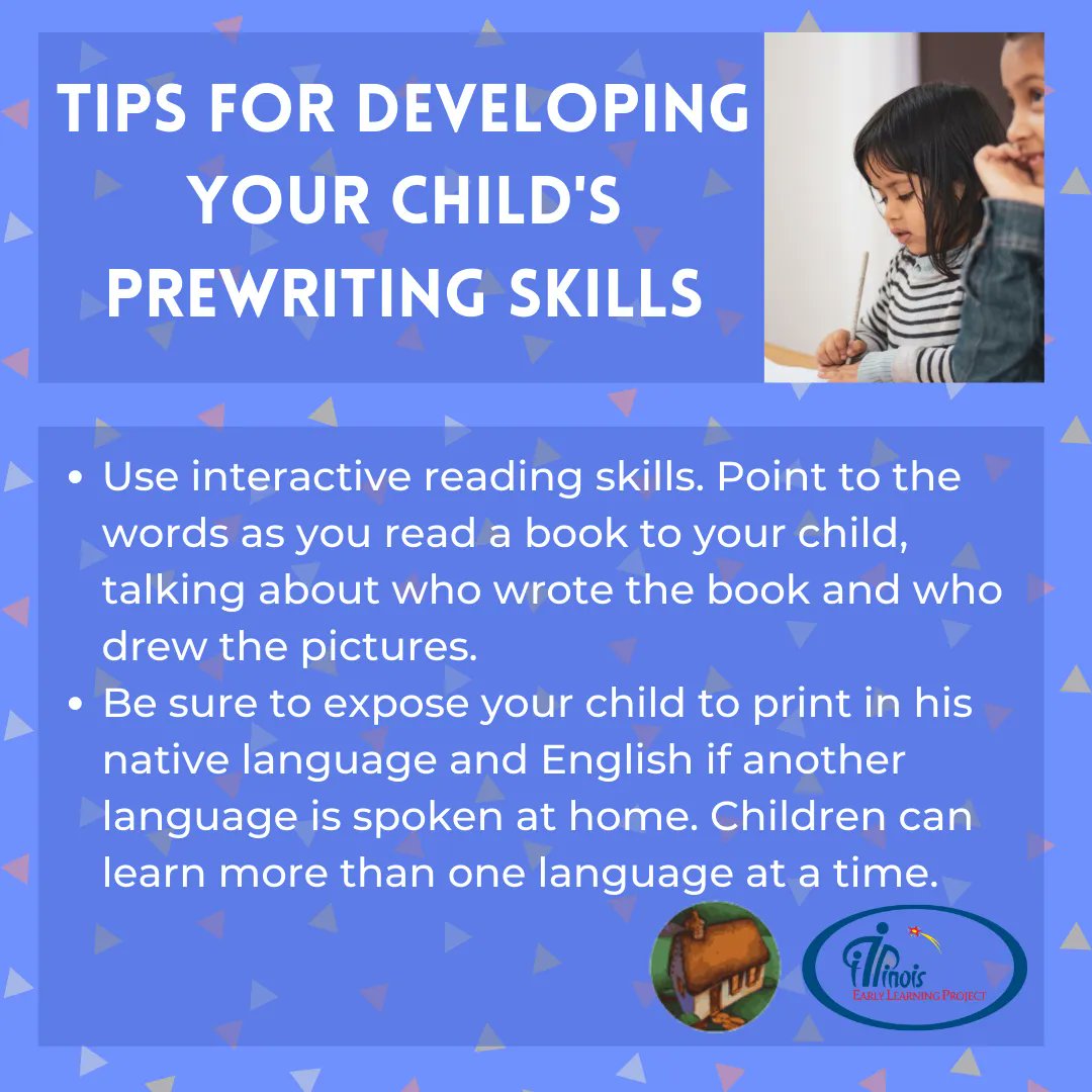 ielproject's tweet photo. Curious how to support pre-writing skills? Interactive reading and exposure to print can help! #StandardsStartAtHome #SSAH #EarlyLiteracy #EarlyWriting #IllinoisEarlyLearning https://t.co/qSO2g69vd6