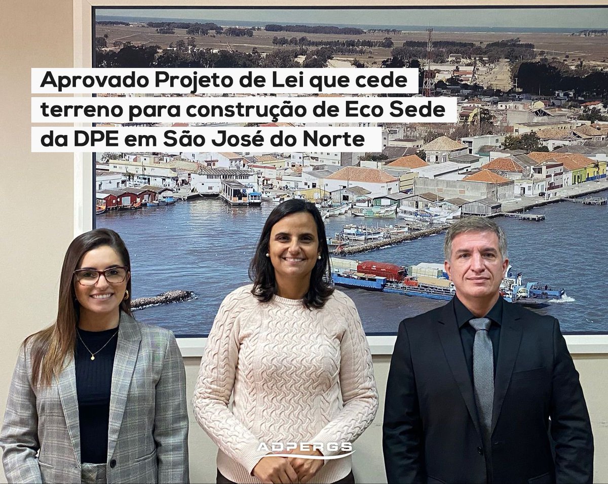 ADPERGS's tweet photo. A Câmara Municipal de São José do Norte aprovou o PL 14/2022, que permite a cessão de um terreno do município para a instalação de Eco Sede da DPE/RS. A construção será realizada através da emenda parlamentar do deputado federal @TrzeciakDaniel

Leia +: https://t.co/NxohHnQyTj https://t.co/k45GXvD8yE
