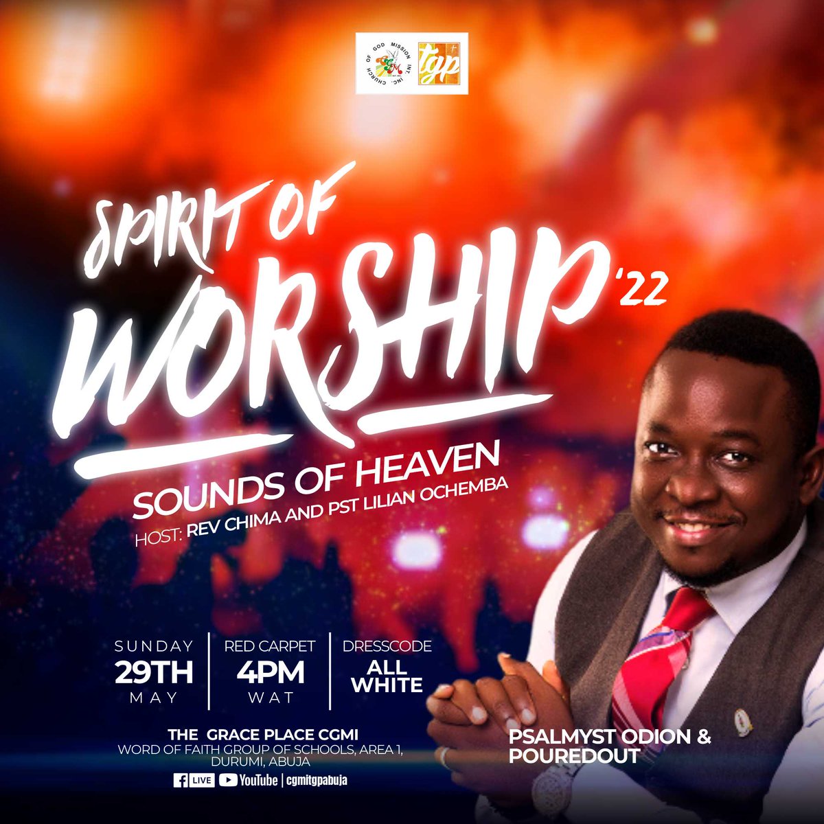cgmitgpabuja's tweet photo. Another anointed brother and Minister of the Most High will be leading the saints ......#Spiritofworship #worship #cgmi https://t.co/edR4g6WjjZ